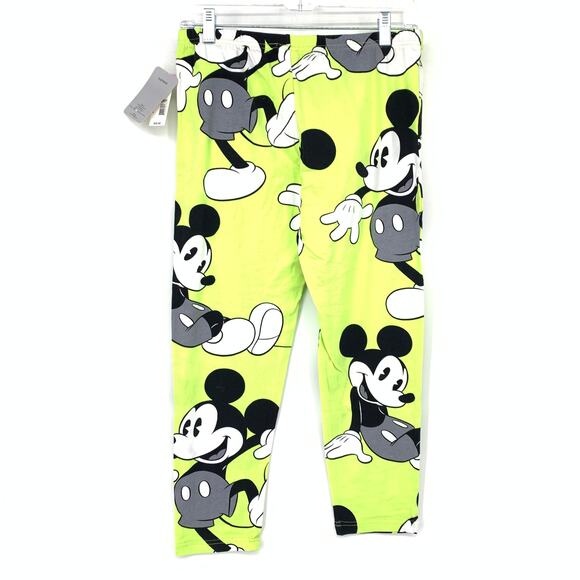 Disney Pajama Set Womens Size Large Tank + Capri Pant Black Lime Green Mickey - Picture 4 of 15